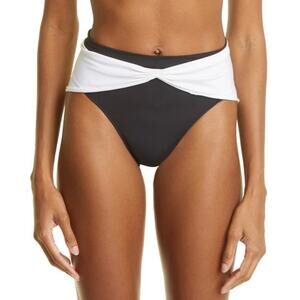 LaQuan Smith Two-Tone Swim Bottoms Black White Size XS